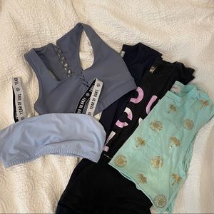 ❗️BUNDLE: 5 luxury brand workout tops! 3 tank tops, 2 sports bras! ❗️